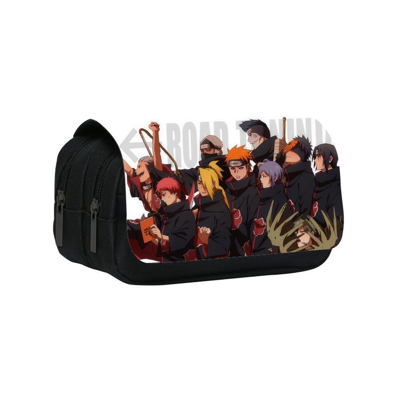 Naruto Shinobi Printed Twin Compartment Pen Pouch With Waterresistant Nylon For Students