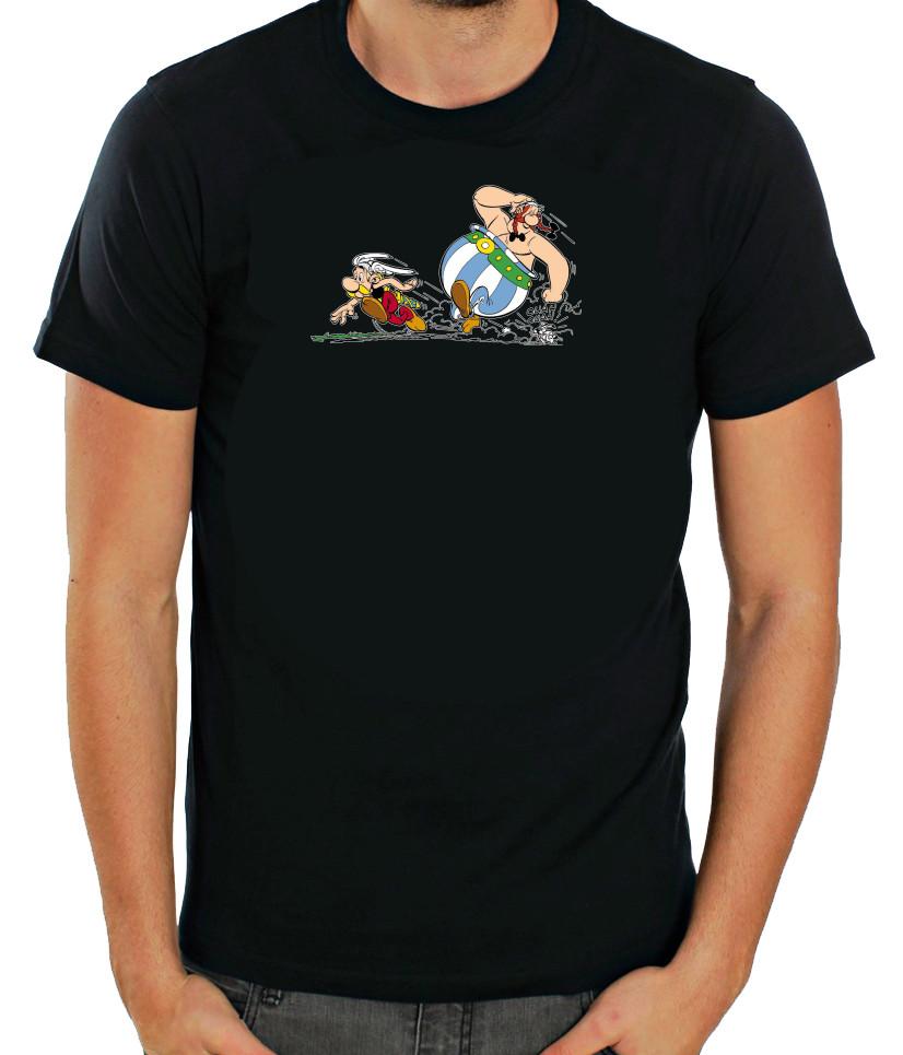 

Asterix and Obelix Funny Characters Short Sleeve White T Shirt Men F020 4XL