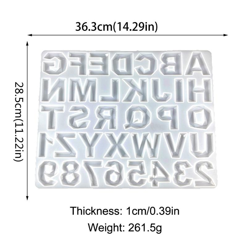 Semi-Stereoscopic Resin Keychain Molds DIY Alphabet Number Casting Mold Jewelry Craft Making Tools for Making Ornaments