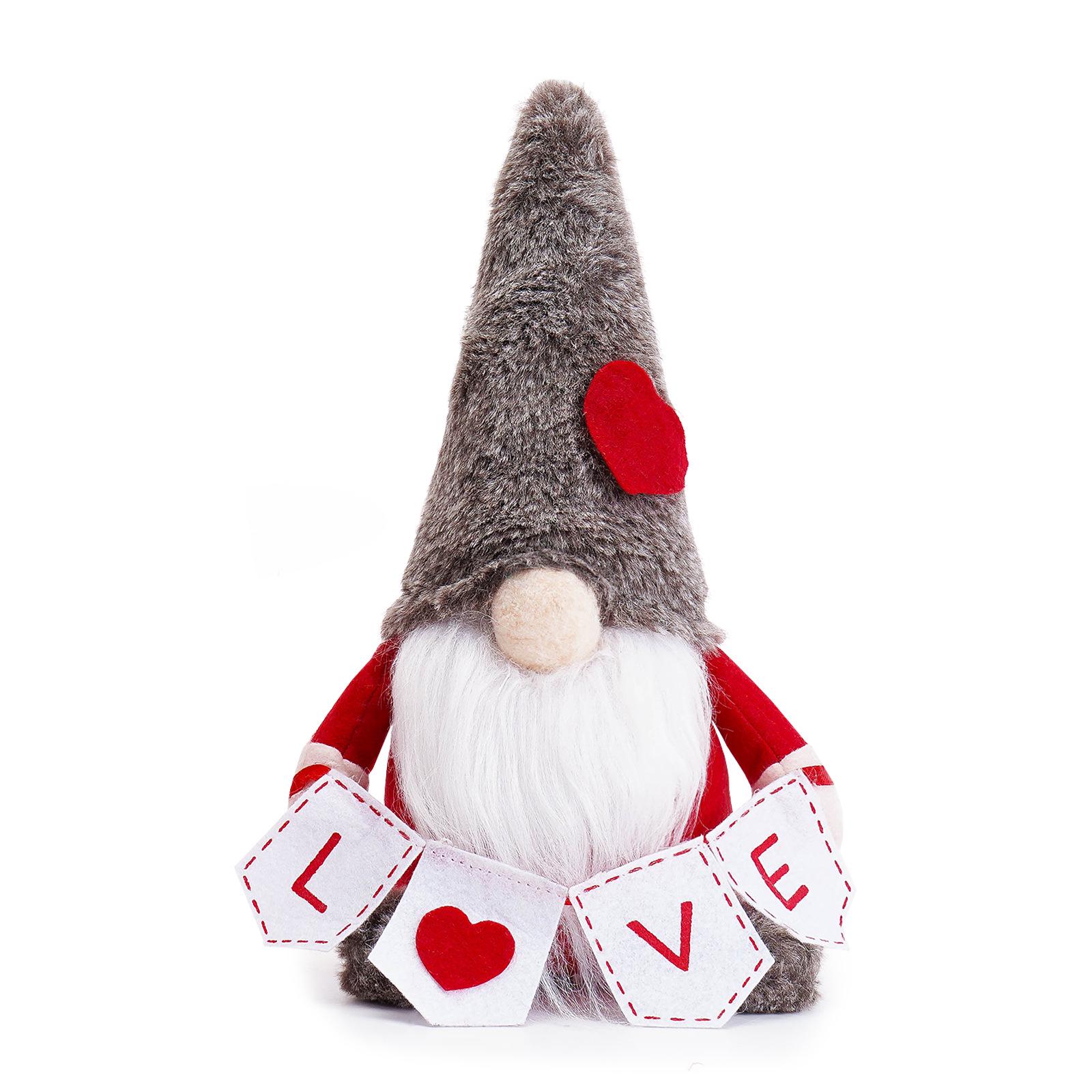 Valentine s Day Faceless Gnome Figurines - Cute Ornament for Shop Window Display