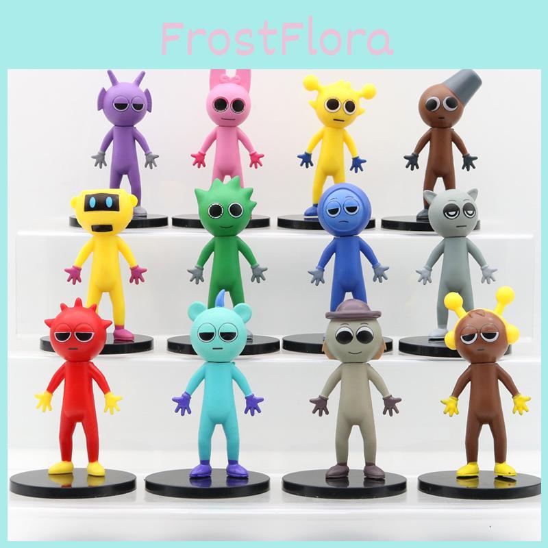 Entzückendes Rhythmusbox Figuren-Set von 12 Stück mit beweglichen Köpfen und Ständer Perfekt für die Tortendekoration