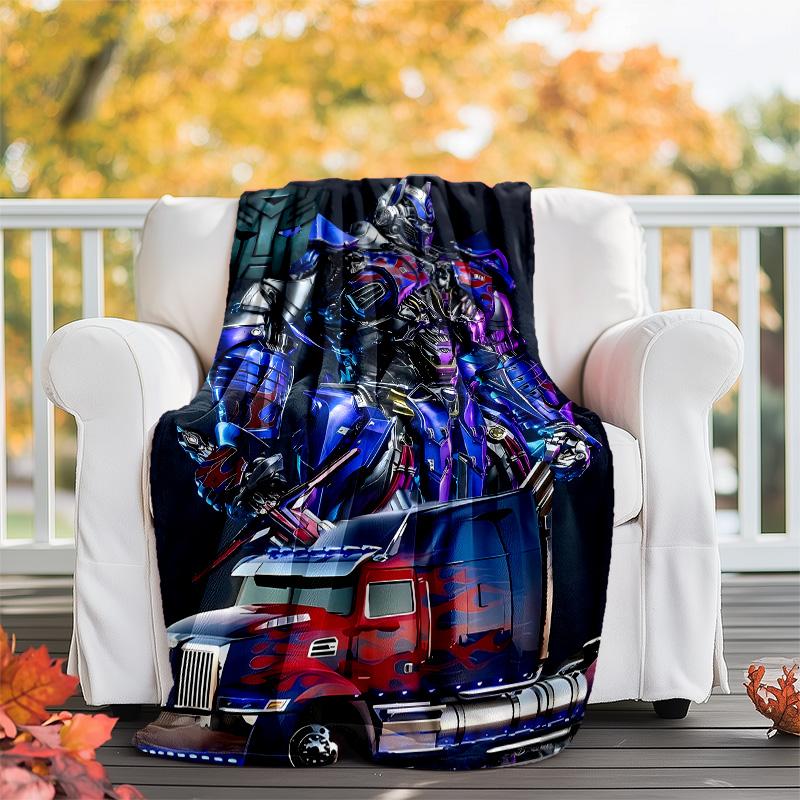 1pc Transformers2 Theme Blanket - Digital Print, Polyester, Cozy for All Seasons, Perfect for Outdoor, Camping, and Travel