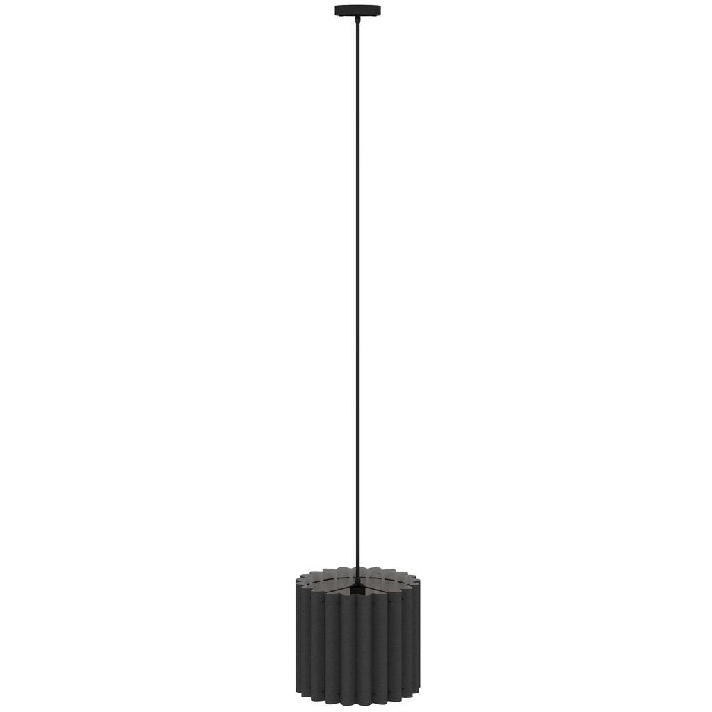 Linen Pendant Light, Bedside Ceiling Lamps with E27 Bulb, Modern Hanging Lights for Living Room, Bedroom, Kitchen, Hallway, Black
