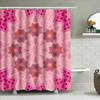 Pink and White Flower Shower Curtain Fabric Home Decor Art Print Pattern Waterproof Bath Rug Liner 72 X 84 Inches