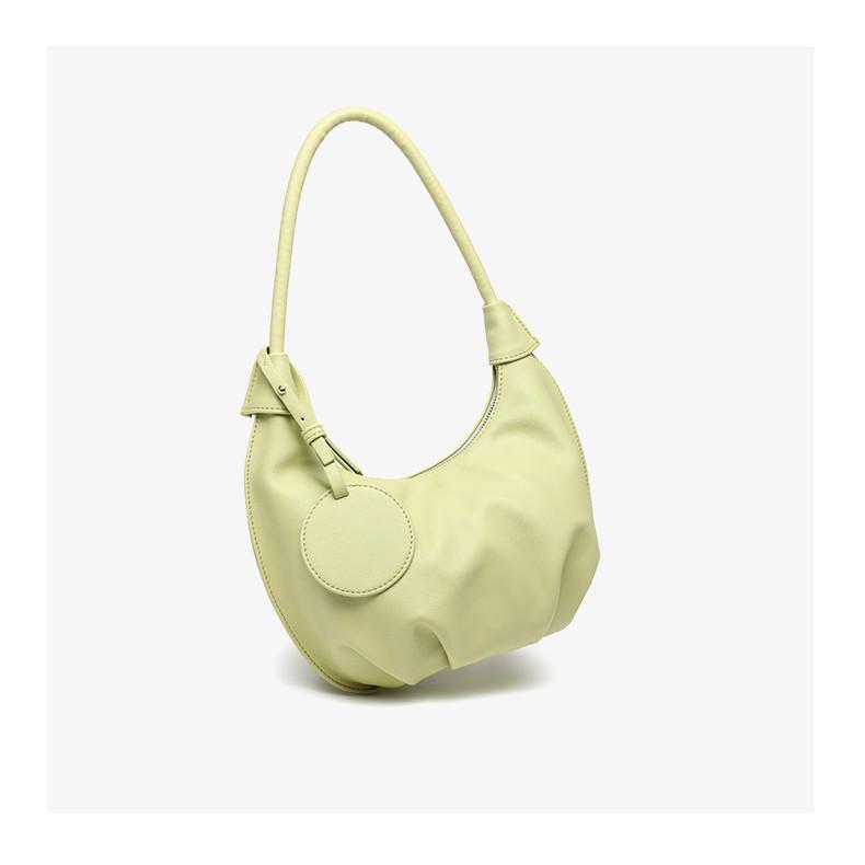 IELGY Cloud Bag Korean Style Niche High-End French Style Pleated Fashion All-Match Soft Leather Portable Dumpling Bag