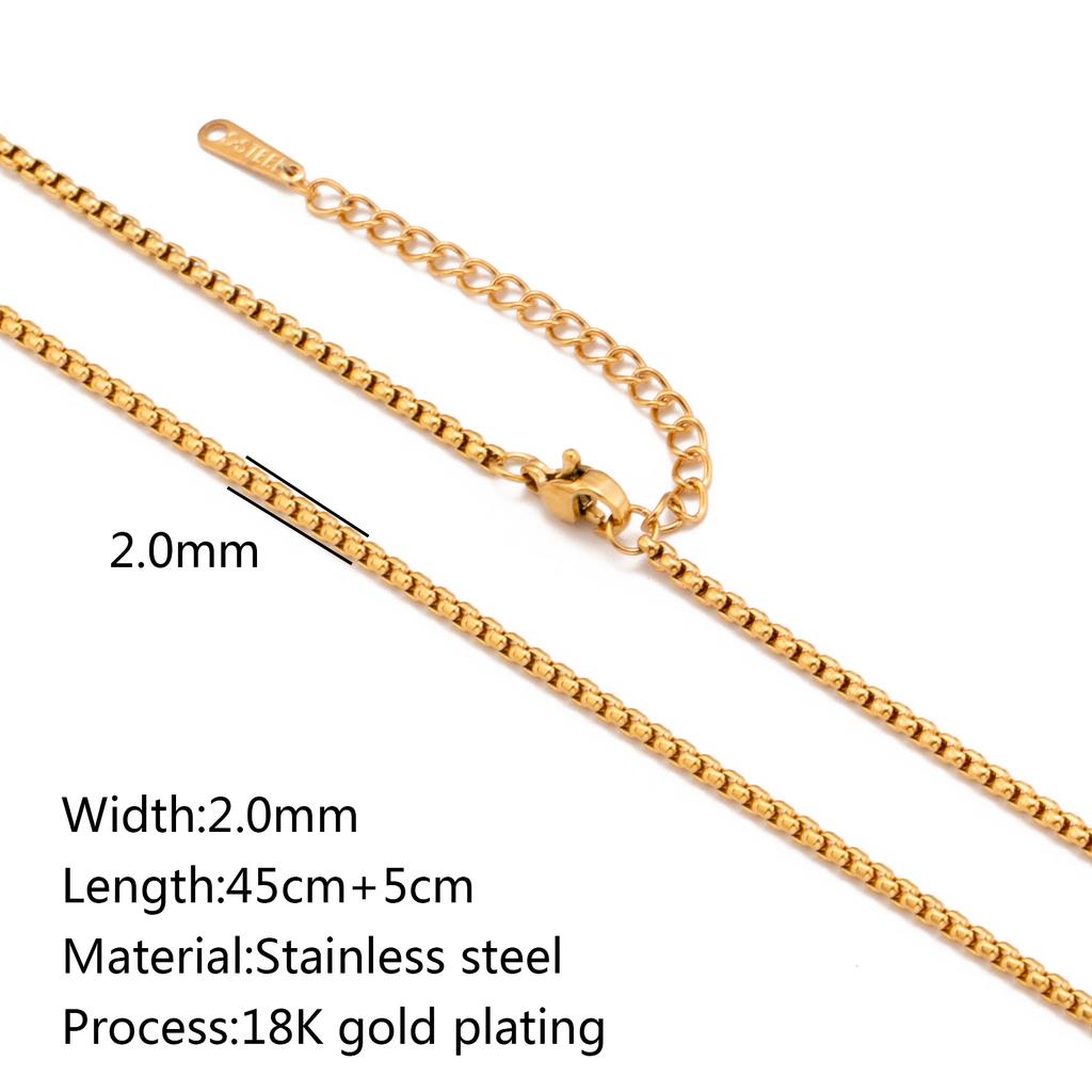 5Pcs/Lot Stainless Steel Bead Rope Link/Cuban/Paperclip Links Snake Chain Necklace Diy Women Jewelry 18K Gold Color Neck Chains