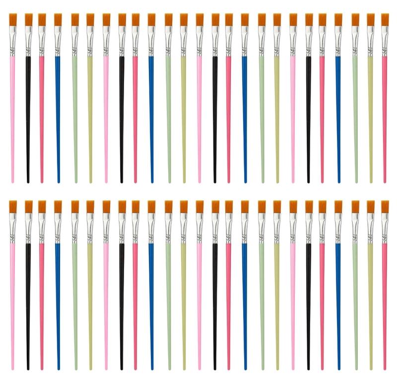 50Pieces Multipurpose Painting Brushes Set for Artists Students Detail Work Smooth Strokes Professional Art Brushes