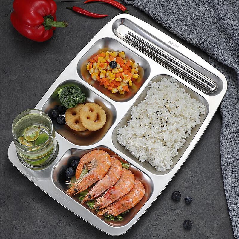 304 Stainless Steel Divided Lunch Tray Large