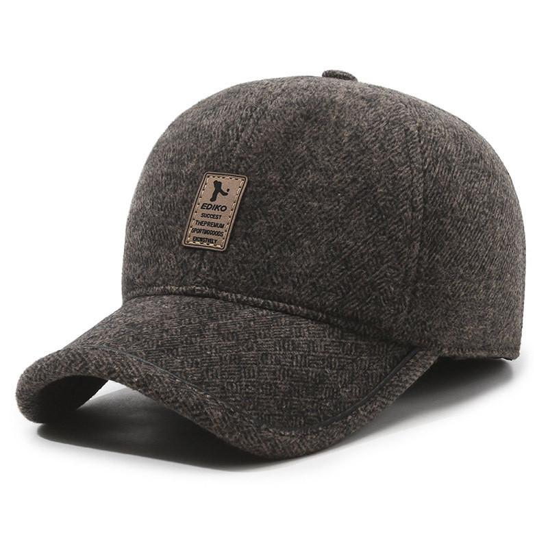 

Кепка теплая с козырьком утолщенная бейсболка регулируемая уличная ветрозащитная шляпа мода коричневый