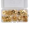 150pcs Brass Cable Lugs Assorted Sizes Copper Ring Connectors for M3 M5 M6 M8 M10 with Clear Storage Container