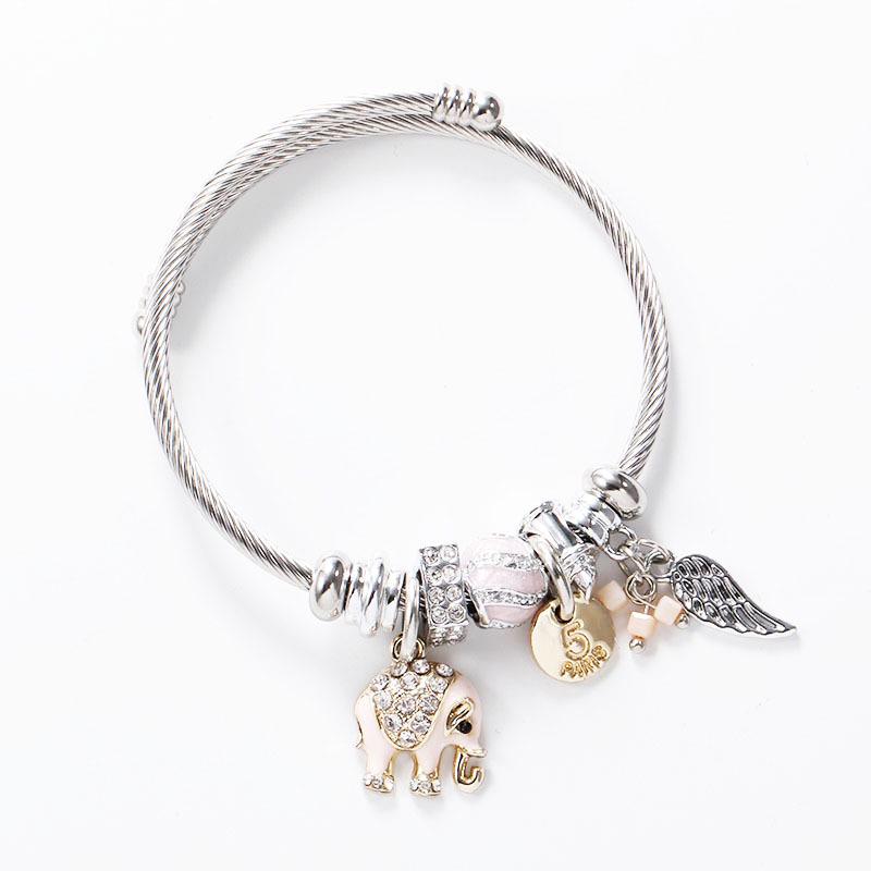 Titanium Steel Stainless Steel Adjustable DIY Thai Elephant Leaf Bracelet