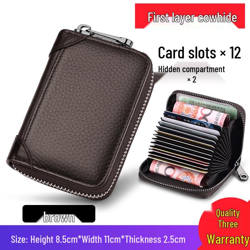 

Мужской кошелек-картхолдер из натуральной кожи - Большая вместимость, Много отделений для визиток и водительского удостоверения, Модный дизайн высокого класса