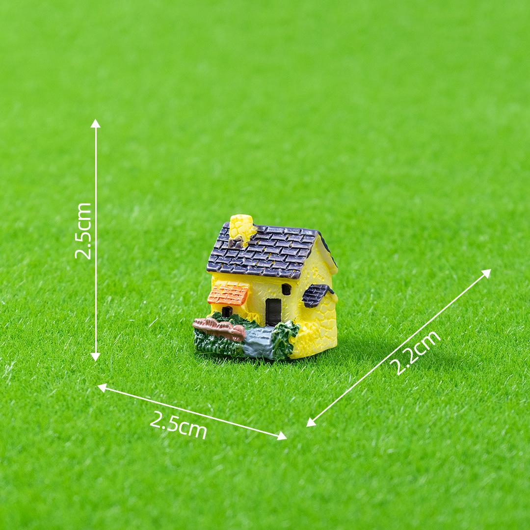 Micro Landscape Resin Ornament European Country Villa Small House Decoration Creative Moss Succulent Landscaping Small Ornaments