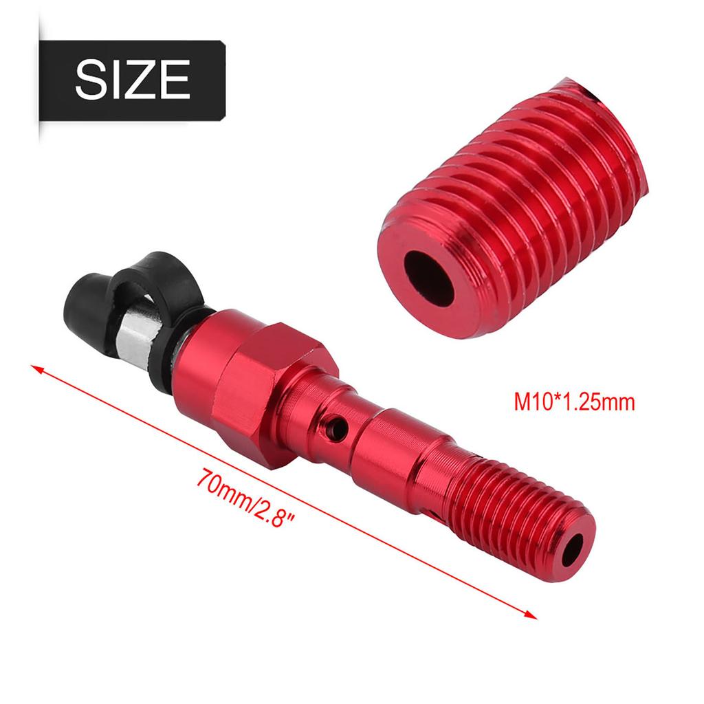 Motorcycle M10*1.25mm Brake Caliper Screw Banjo Bolt Bleed Nipple Washers Dust Cap Red