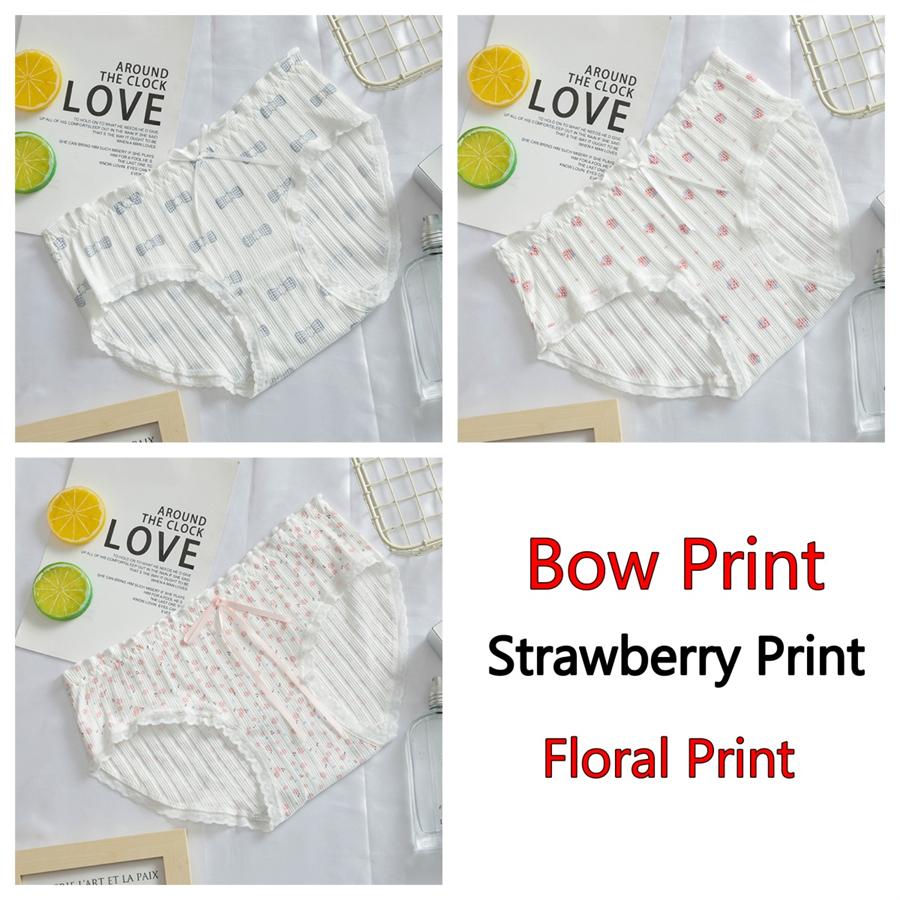 3PCS/Set Cotton Panties Women Underwear Panty Fashion Thread Bow Briefs Lovely Girl Seamless Underpants Female Lingerie Selling