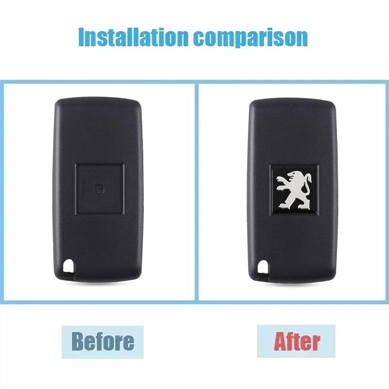 16mm Aluminum Car Emblem Key Sticker Accessories For Peugeot 208 308 206 307 207 3008 407 508 2008 5008 406 408 607 4008 Rifter