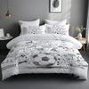 Sports Football 3D Print Bedding Set For Boy Men Cartoon Sport White Football Quilt Cover Home Soft Comfortable Duvet Cover Sets
