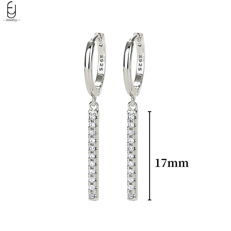 925 Silver Ear Buckles Fashion Hoop Earrings White Crystal Luxury Women's Earrings Wedding Women's Jewelry Premium Gift