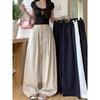 Kumikumi Idle Style Pure Color Elastic Waist Drawstring Casual Pants Women's Autumn Drooping Slimming Loose Pants Pants