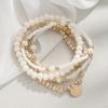 5-delige Set Mode Ronde IJzeren Plaat Imitatie Kristal Hars Kralen Elastische Armbanden voor Vrouwen Strand Vakantie Bedels Sieraden Sets