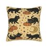 Halloween Black Cats Square Pillow Cases Witchy Moon Gothic Cushion Cover Novelty Decorative Pillowcase for Home 40x40cm