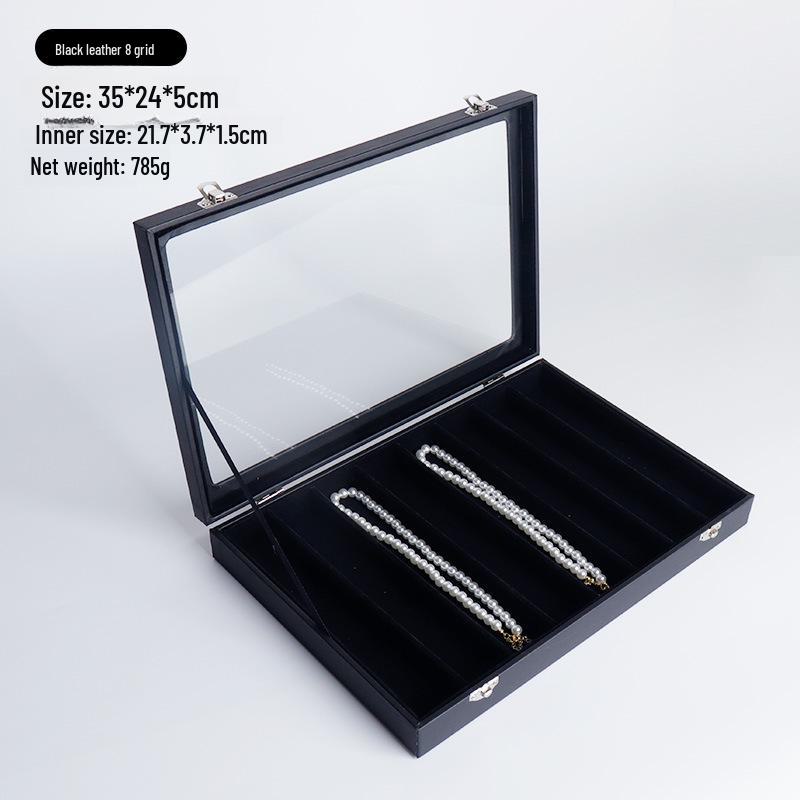 

Пылезащитный поднос для демонстрации ювелирных изделий большой вместимости с местом для хранения жемчужного колье и цепочки «змеиная кость»