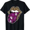 Leopard Lips Skulls Roses Crown Purple Tongue Sticking Out T-Shirt