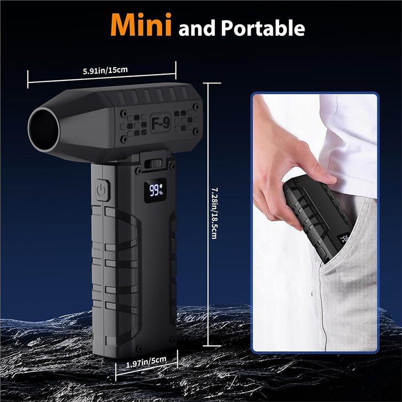 Premium-Turbo Fan 130000RPM Handheld Blower 100 Gears Brushless Motor Turbo For Camping/Car Cleaning/Dust Removal