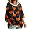 Women's Hoodie with Halloween Print, Loose Fit Casual Pullover Top