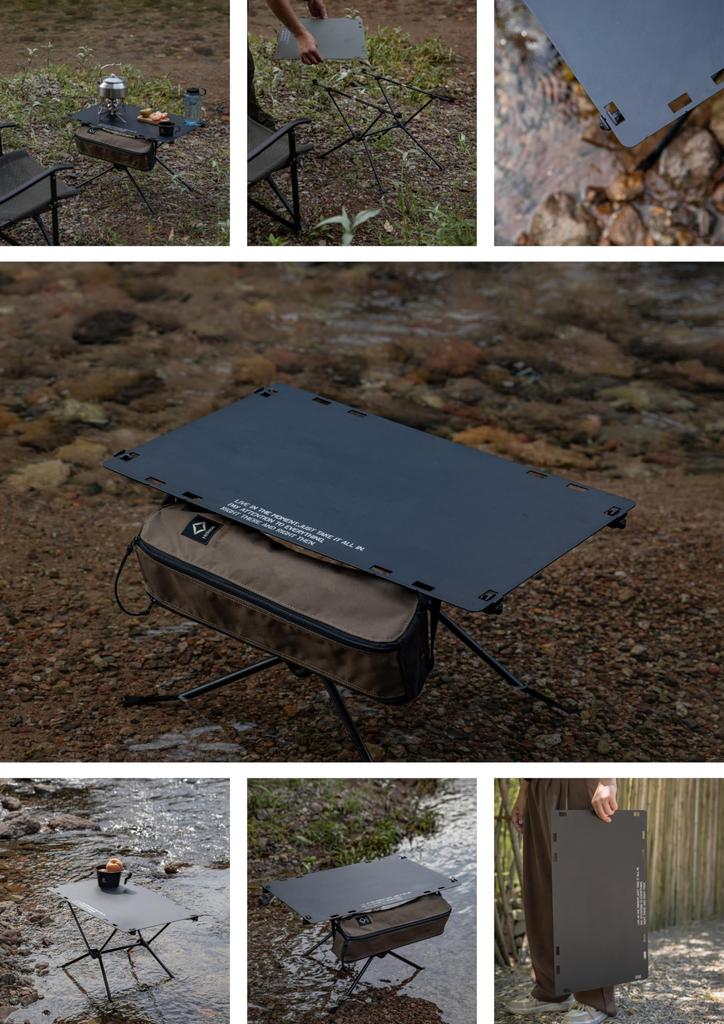 CAMPING MOON Tactical Table Top Plate Table Table Jedna pracovní deska Černá sada ozubených kol 2 T-510-2TB