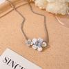 New Splicing White Flower Necklace High-end Sense Rhinestone Collarbone Chain Accessories Women Niche Design Neck Chain Accessories Women
