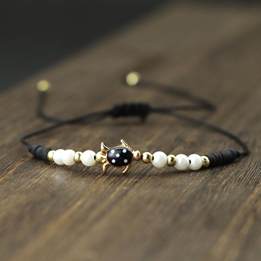 Bohemian Marine Animals Turtle Bracelet For Women Handmade Braided Poly Clay Braslet Beach Leisure Pulseira Accessories Joias