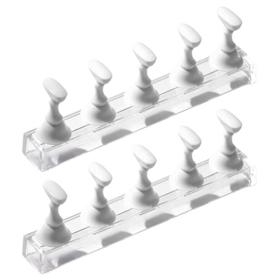 2 vnt akrilo nagų demonstravimo stovas „pasidaryk pats“ nagų krištolinių akmenų laikiklis, magnetinis praktikavimo stovas netikrų nagų galiukų manikiūro įrankis