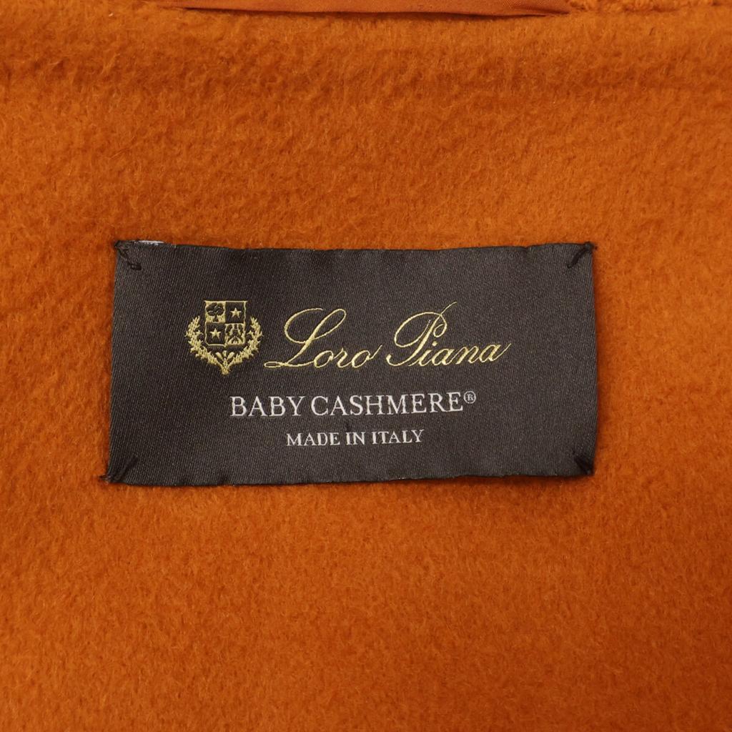 loro piana FAL3655 Elijah Palto / Elijah Palto Bebek Kaşmir Kuzu Derisi Örgü Fermuarlı Bluz Ceket S Turuncu Kullanılmış