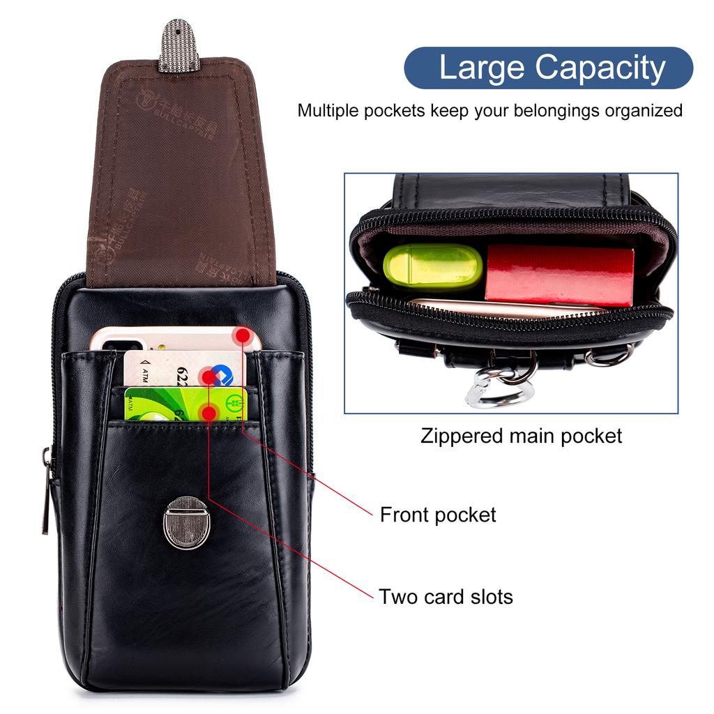 Bărbați Piele Curea Curea Geantă Telefon Geanta Călătorie Crossbody Geanta Umăr Pachet Poșetă Portofel