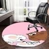 Runder Teppich Stuhlmatte: Süßes Cartoon-Tierdesign für Heimdekoration, Bürogebrauch und als Geschenk - Geeignet für Schlafzimmer, Wohnzimmer s0501b