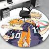 1pc Haikyuu!! Anime Volleyball Team Uniform Round Carpet  Office Chair Mat, NonSlip Rug for Home Decor, Gift, Suitable for Office, Living Room