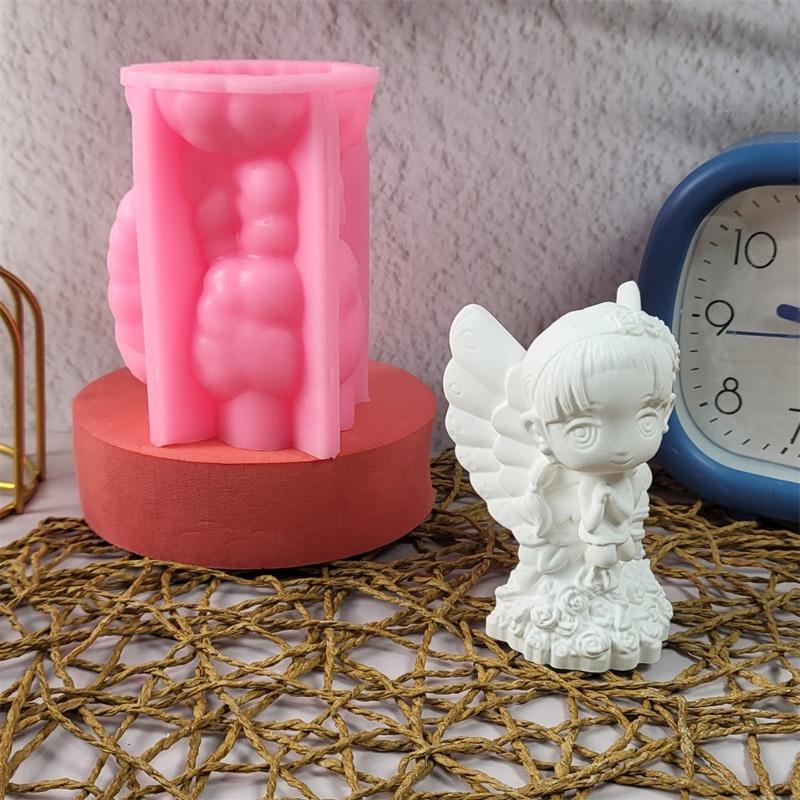 Butterfly Girl Candle Mould Silicone Molds Ornament Molds Castings Molds Handmade Plasters Molds Craft Supplies