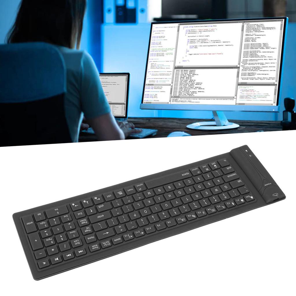 Clavier en Silicone Pliable 108 Touches Étanche Conception Entièrement Scellée Clavier Pliable pour la Frappe