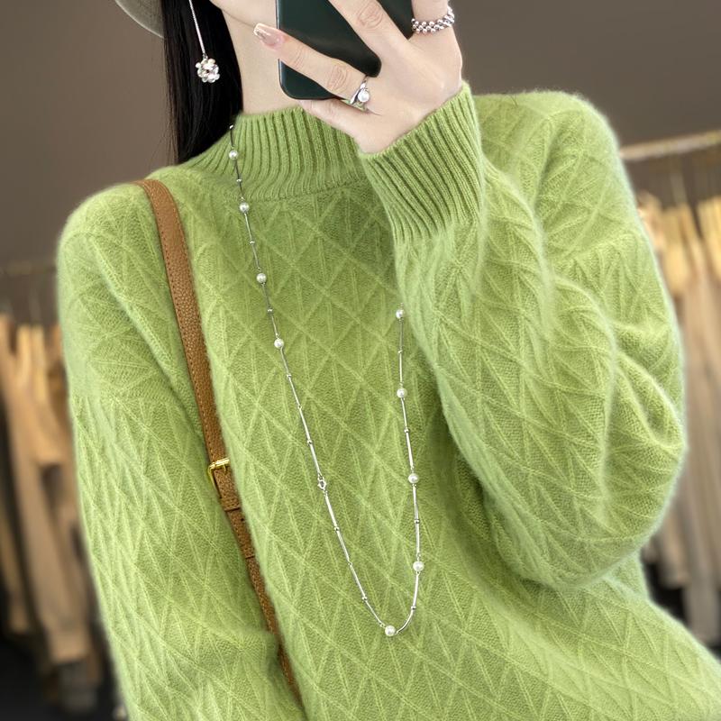 Pulover de cașmir pentru femei cașmir Qinghe 30% cașmir 70% lână cald și la modă versatil toamnă și iarnă