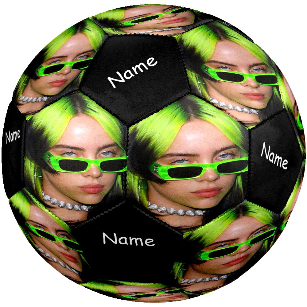 Custom Name Billie Eilish Theme Size 5 Soccer Ball, Suitable for Both Indoor and Outdoor Matches, a Gift Suitable for Everyone.