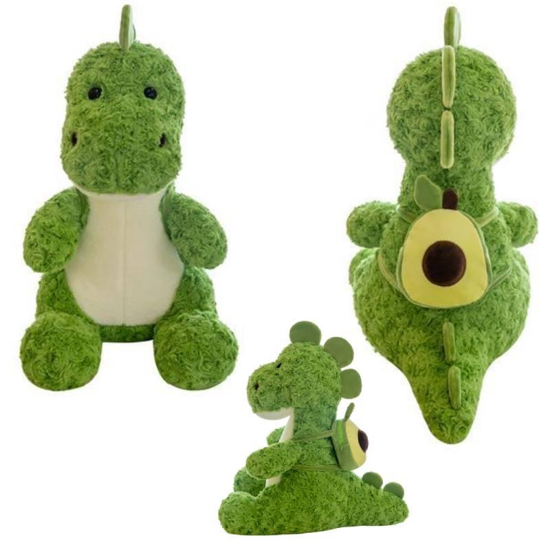 Cute Green Plush Avocado Backpack Toy For Kids Soft And Fluffy Dinosaur Stuffed Animal Pillow