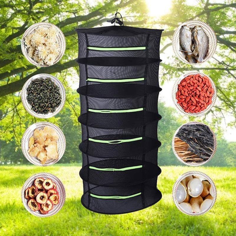 1Pc 2/4/6 Layers Drying Net for Herbs Hanging Basket Folding Dry Rack Herb Drying Net Dryer Bag Mesh For Flowers Buds Plants Organizer