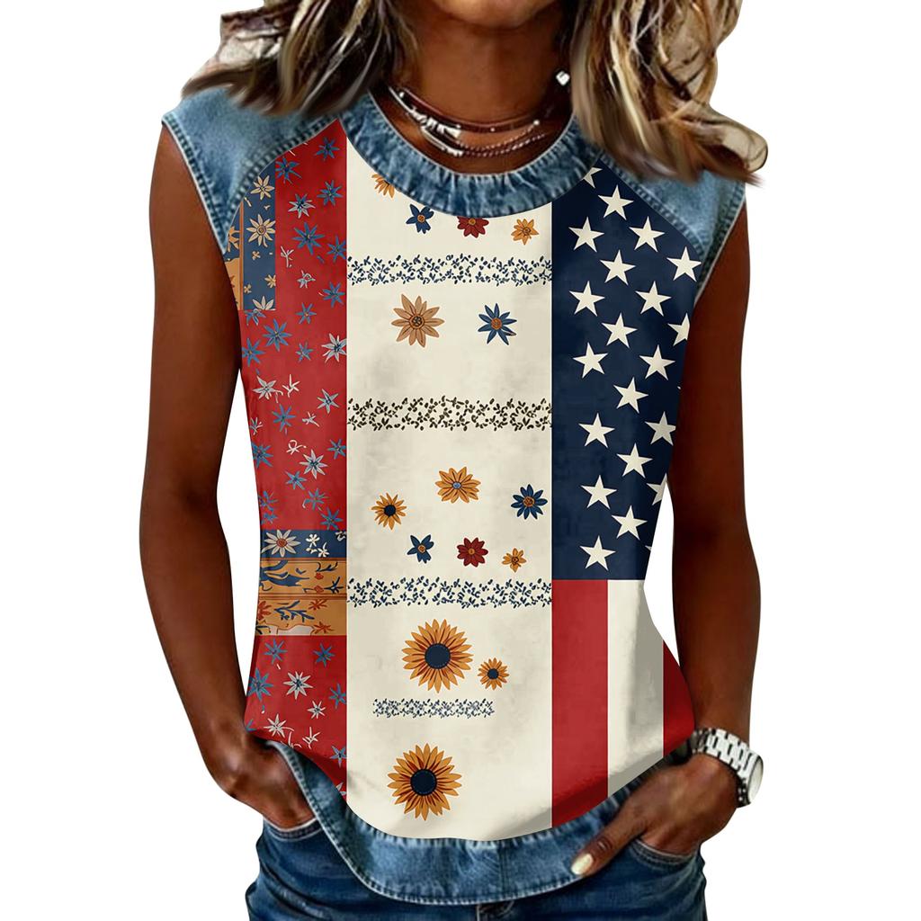Camiseta informal de manga larga para mujer con cuello redondo y estampado