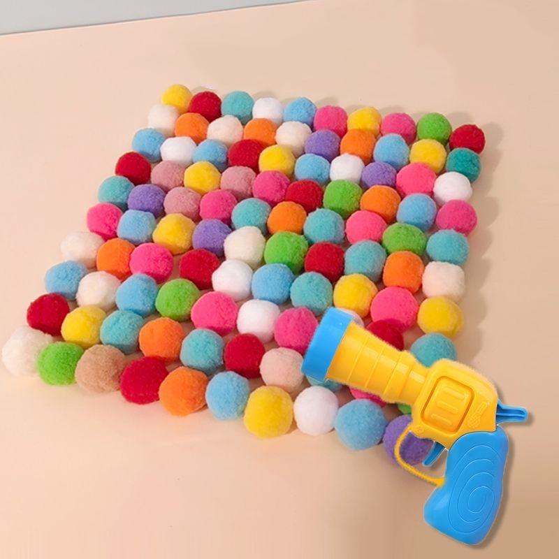 Katzen Spielzeug Interaktiv Start Training Spielzeug mit 20 Stück Ball Für Haustier Kätzchen Mini Schießpistole Spiele Dehnbar Plüschball Spielzeug Haustier