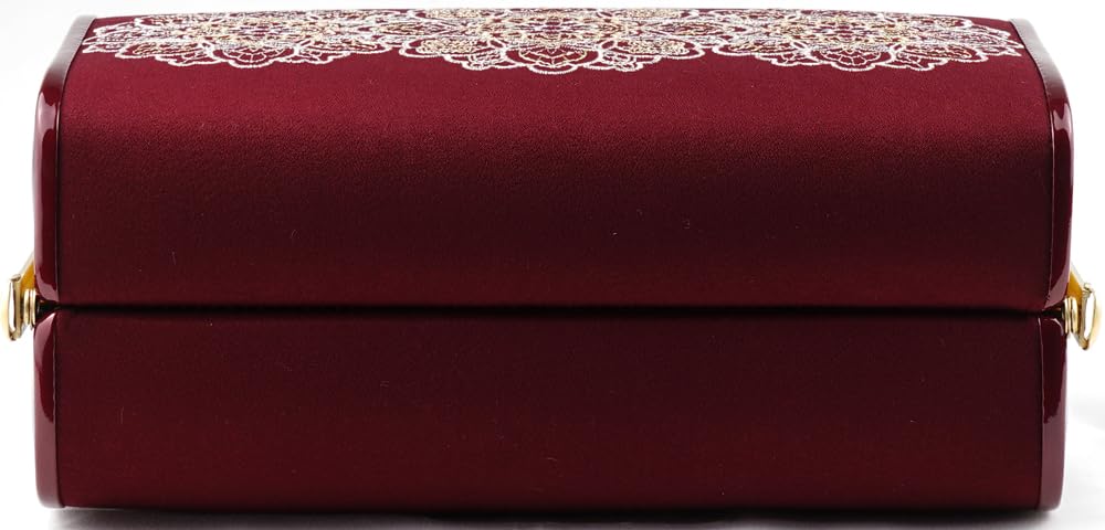 Ando Handbag with Hyakuka Lace Perfect for Entrance and with Suitable for Both Japanese and Western Burgundy JBA-3 Women's Embroidery, Weddings,