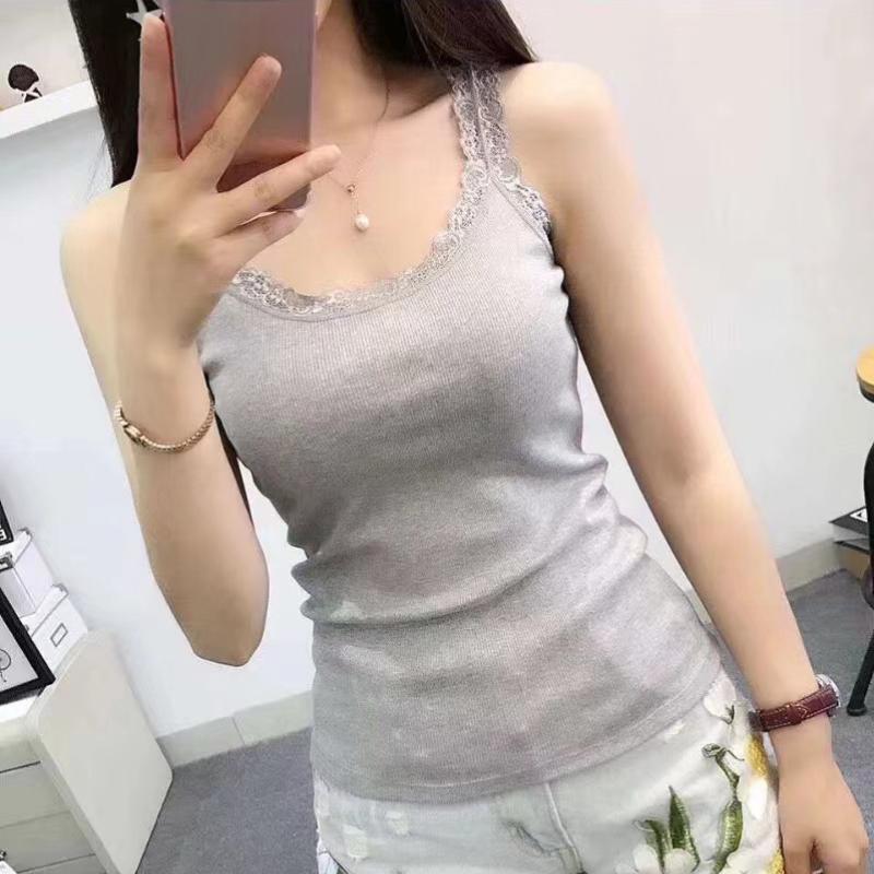 Black Tops Summer Sleeveless Women Tank Top With Lace Top Red Inside Wear Lace Camisoles Loose Underwear Womens Clothing Vest