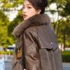 Women's Leather Jacket with Fleece & Cotton
