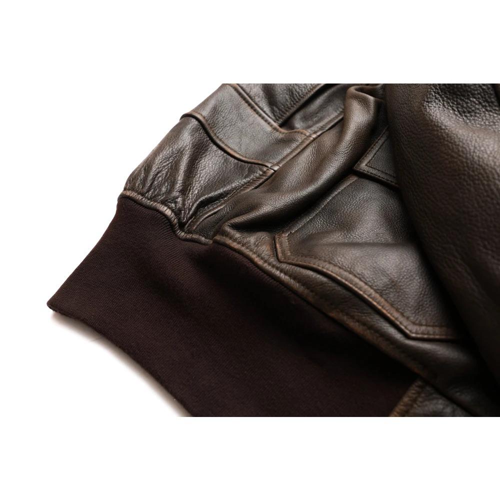 Super Flight Jacket Quilted Men Leather Jacket Soft Genuine Cowhide Natural Fur Collar M430