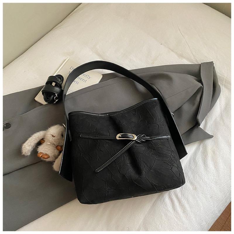 Simple and Fashionable Bucket Bag with Casual Texture, New Winter Bag, Women's Shoulder Messenger Bag.